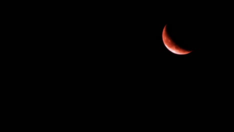 la luna creciente brillante se levanta en la parte superior derecha del oscuro cielo nocturno