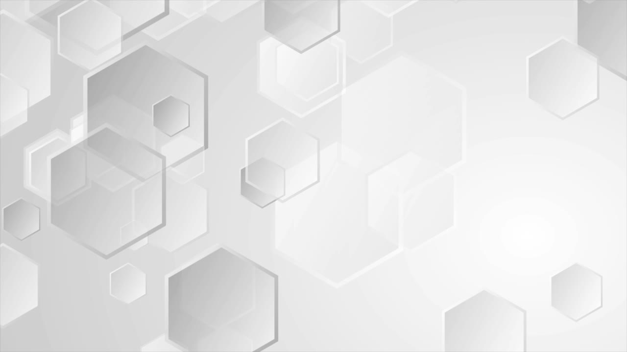 Grey glossy hexagons abstract geometric motion background