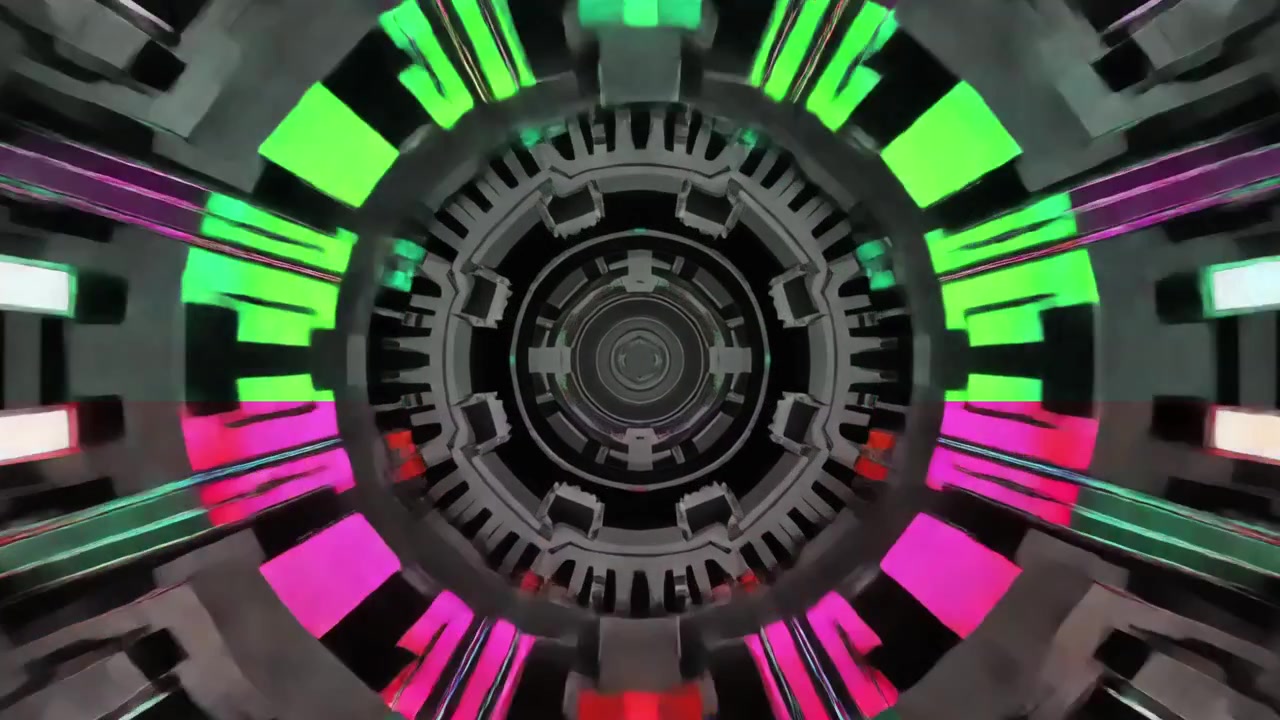 Futuristische Mechanische Circulaire Structuur Roterend en Uitdijend