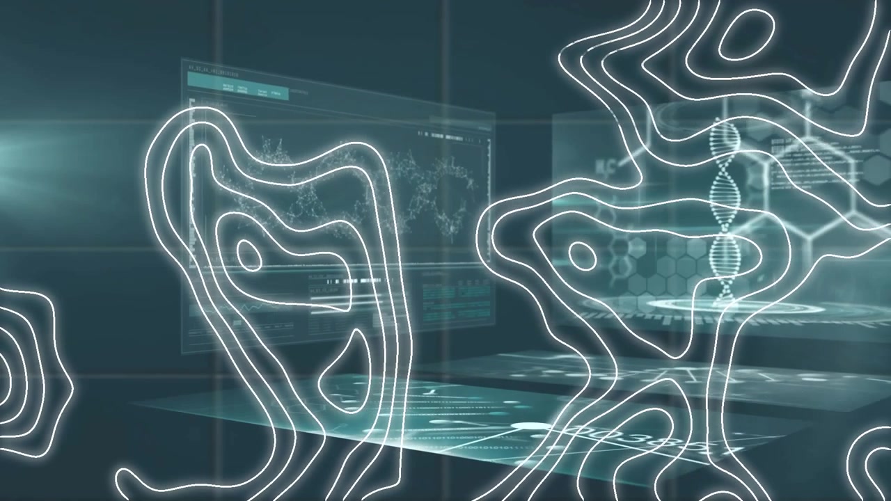 Animation of white lines moving over data processing