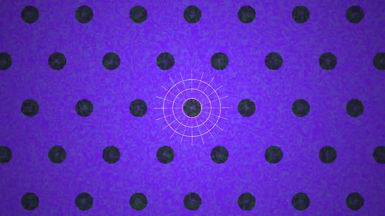 Abstract Purple Background with Pulsing Geometric Grid and Floating Spheres