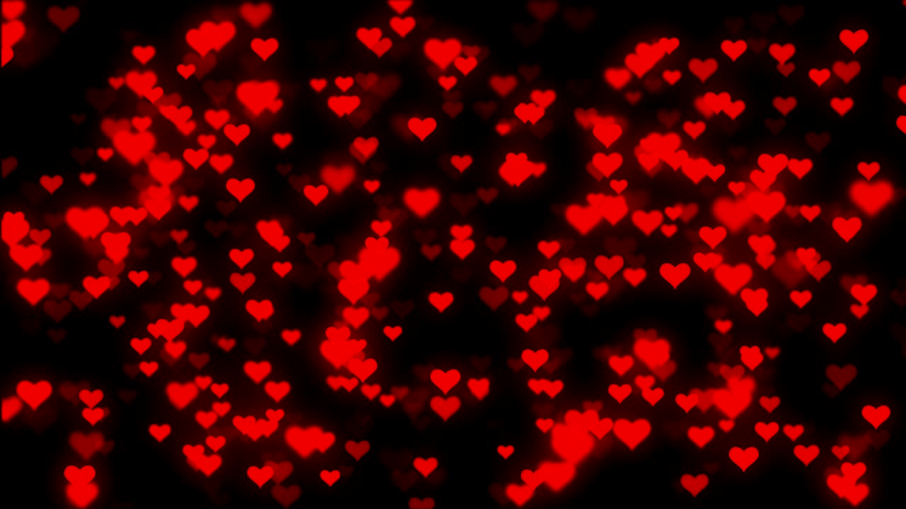 4k corazones de bucle sin costuras. fondo abstracto del día de san valentín con corazones rojos.