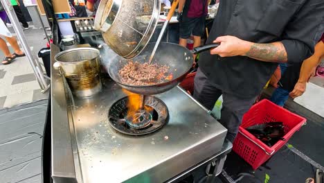 street food vendor cooking