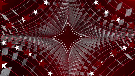 fondo rojo abstracto en movimiento en bucle, estilo futurista de túnel estelar, para diseño de escenario, mapeo de proyección visual, video musical, programa de televisión, presentación, editores y vjs para pantallas led o desfile de moda