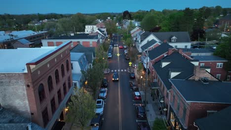 busy american town at night