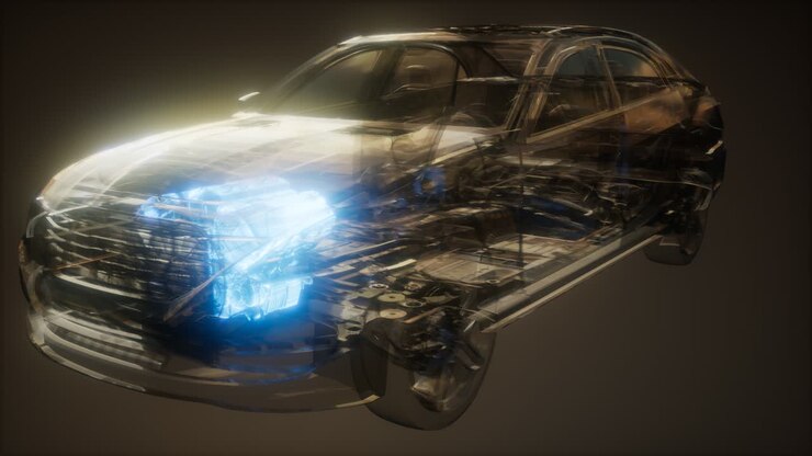 Car Engine Visible in Car