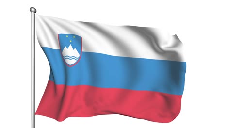 flag of slovenia in the wind (alpha channel, semi-transparent, loopable)