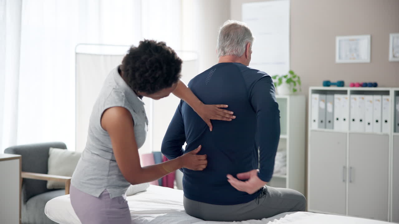 Physical therapist treating a patient