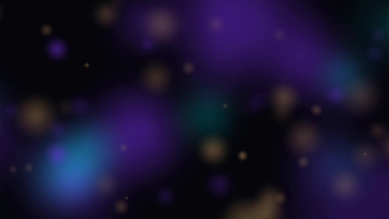 Abstract Background with Floating Purple and Gold Bokeh Lights