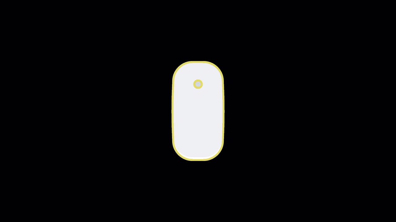 Mouse per computer bianco minimalista che ruota su sfondo nero