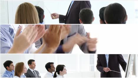 gente de negocios dando presentaciones