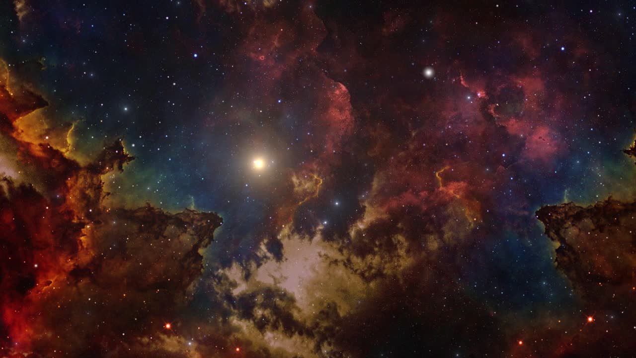 explorar las nebulosas y las estrellas brillantes en el espacio 4k
