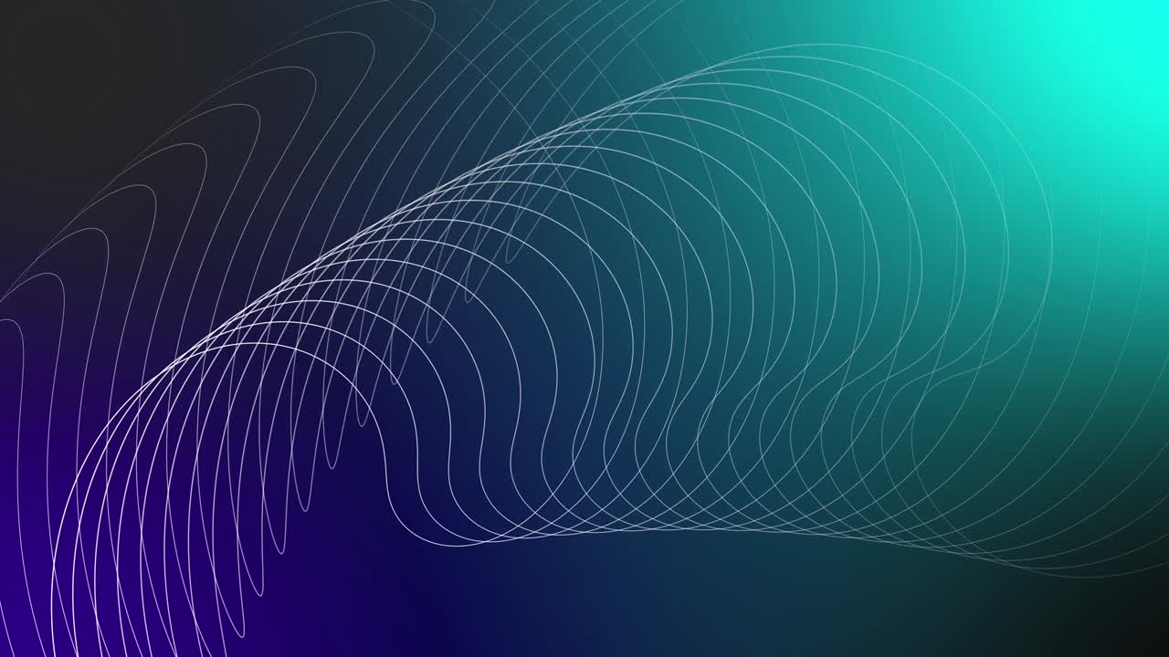 다채로운 리본, 디지털 라인, 파란 리본, 평행선, 추상적인 배경.