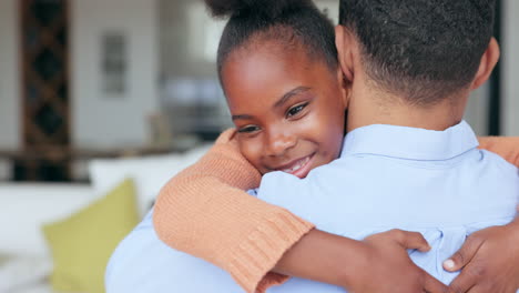 Home,-hug-and-father-with-girl