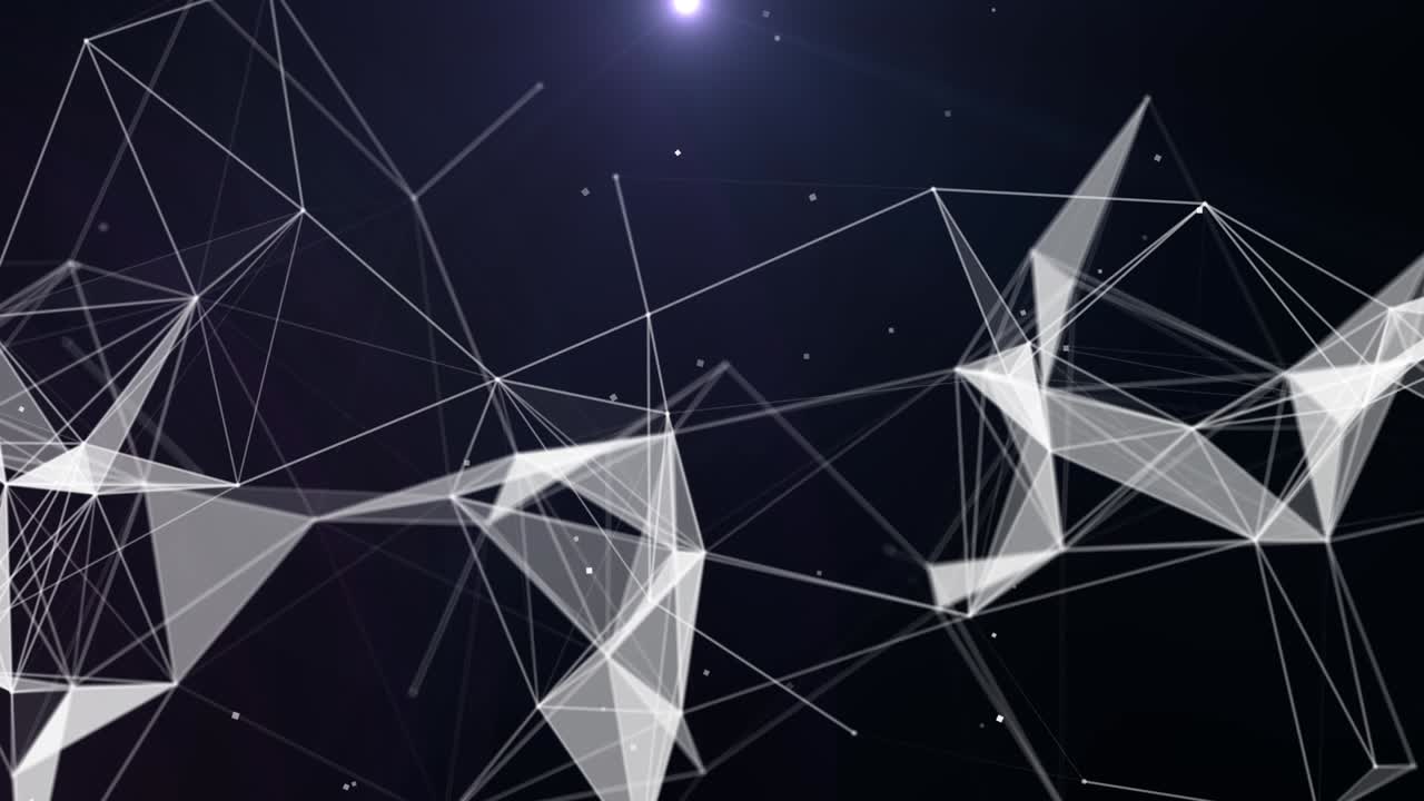 fundo de movimento de loop abstrato plexo dinâmico tecnologia futurista. renderização 3d