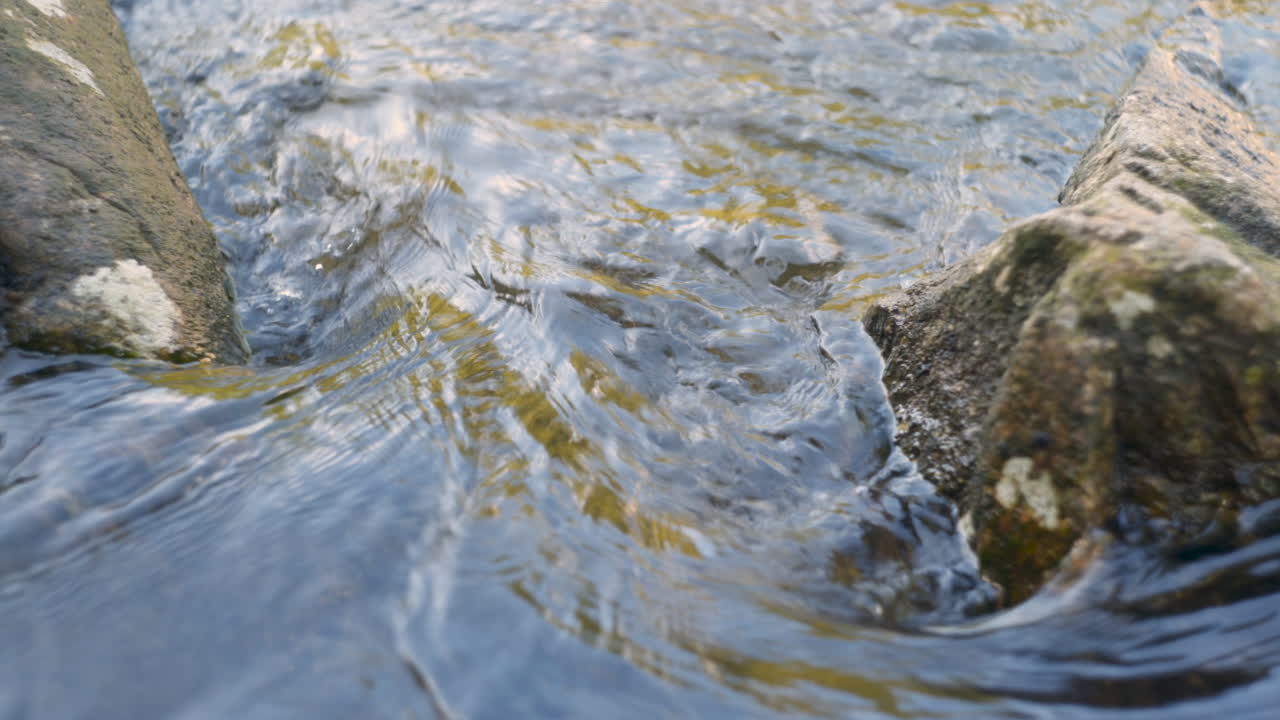 Water Rushing Between Two Rocks