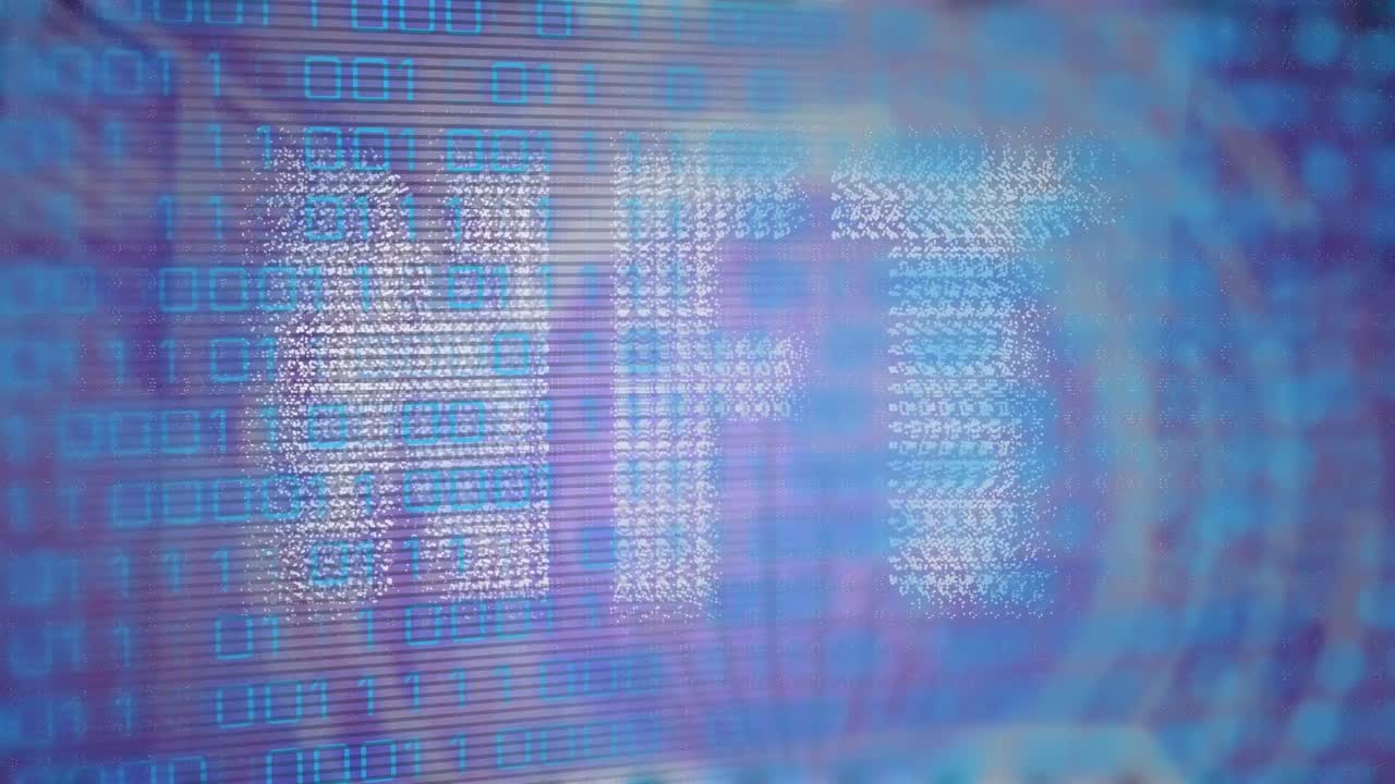 Animation of data processing over nft text