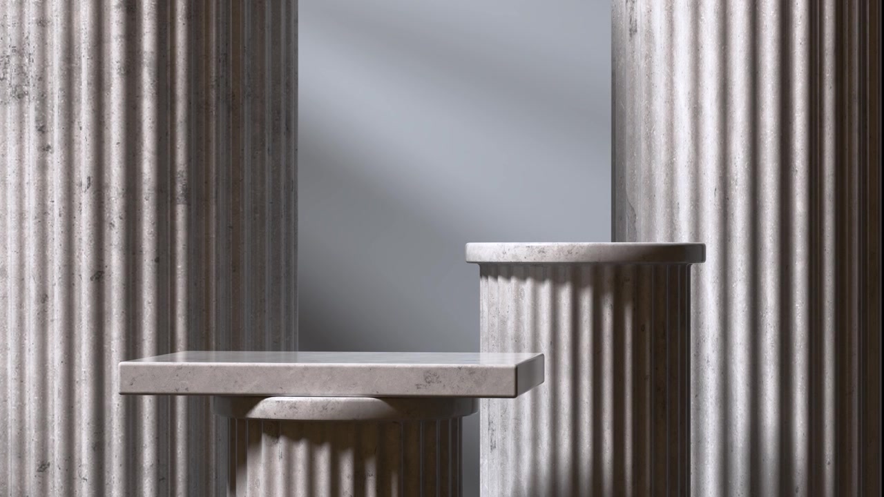 Minimalist Concrete Pedestals for Product Display