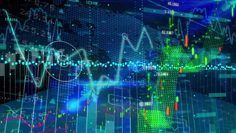 Animación-Del-Procesamiento-De-Datos-Financieros-Sobre-El-Mapa-Mundial