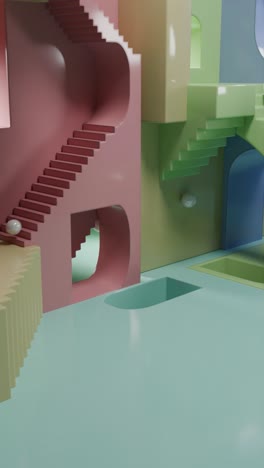 abstract colorful 3d architectural scene