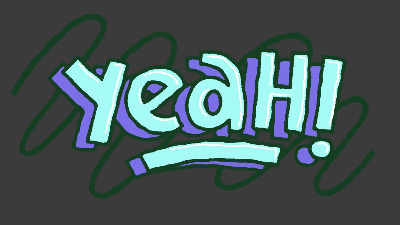 Stylized 'Yeah!' word art illustration