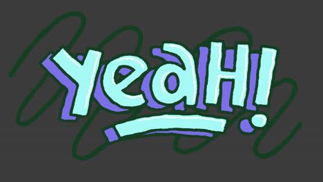 stylized 'yeah!' word art illustration