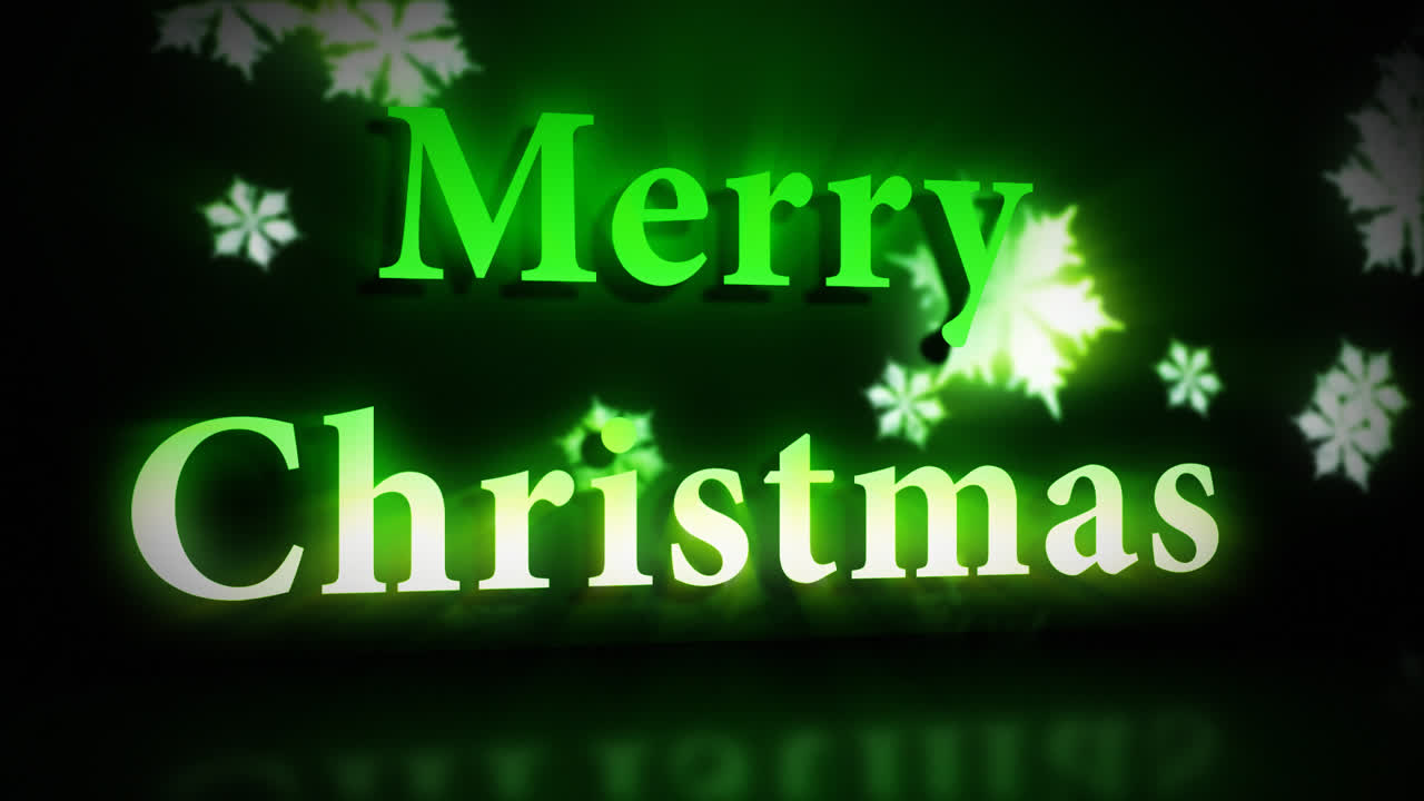 녹색으로 만든 메리 크리스마스 애니메이션