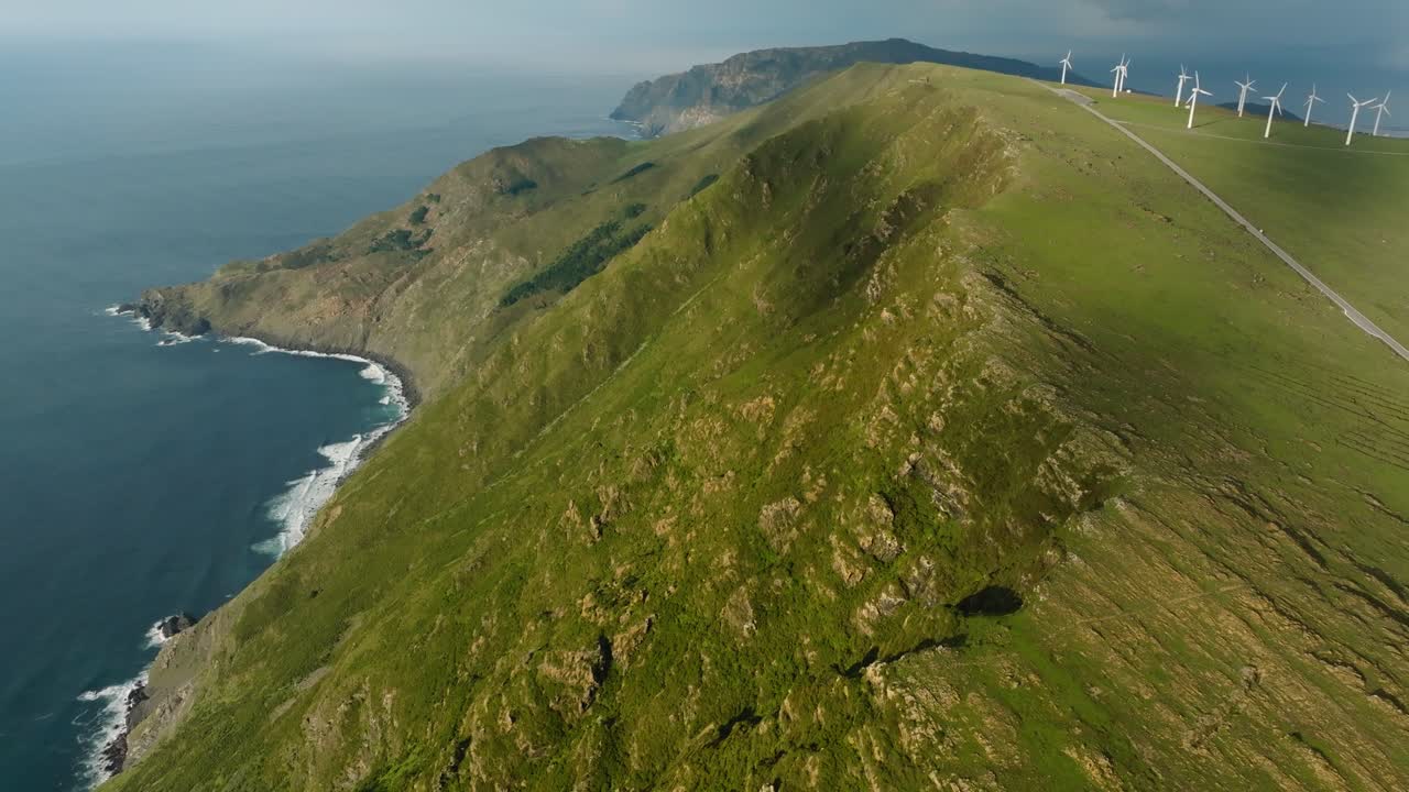 Scenic View Of Wind Turbines In Serra da Capelada, La Coru&ntilde;a, Spain