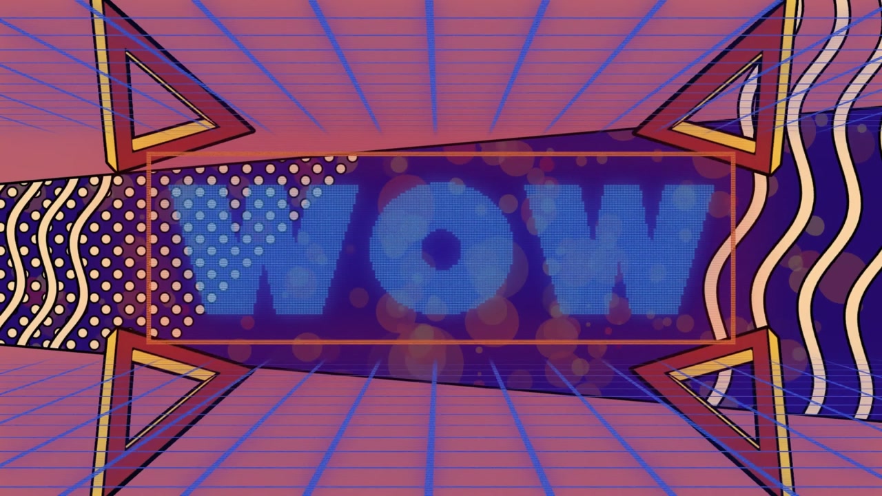 Animation af kæmpe udsalgstekst i retro taleboble