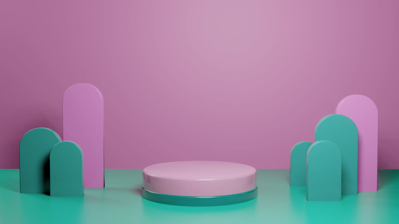 el podio de presentación de productos.