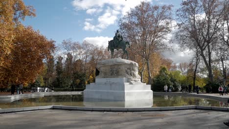 equestrian statue of alfonso xii in retiro park, madrid
