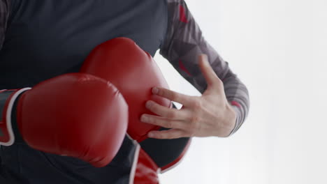 man preparing for boxing training