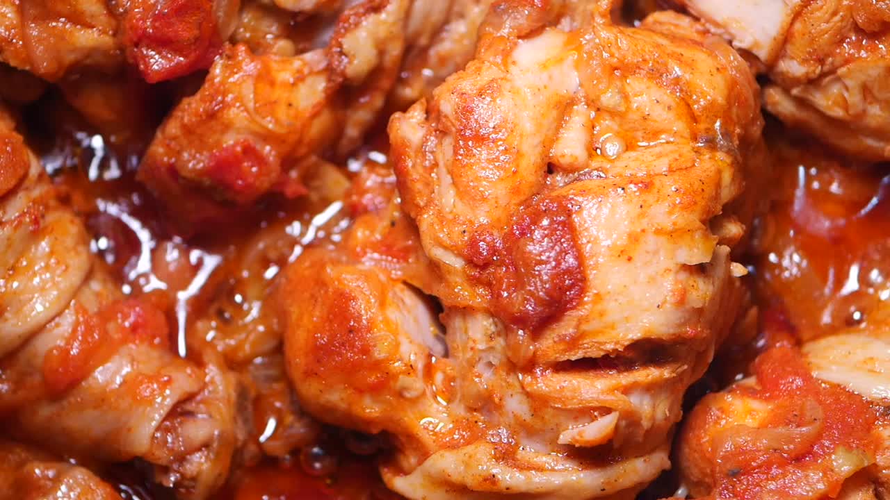 Close-up of cooked chicken