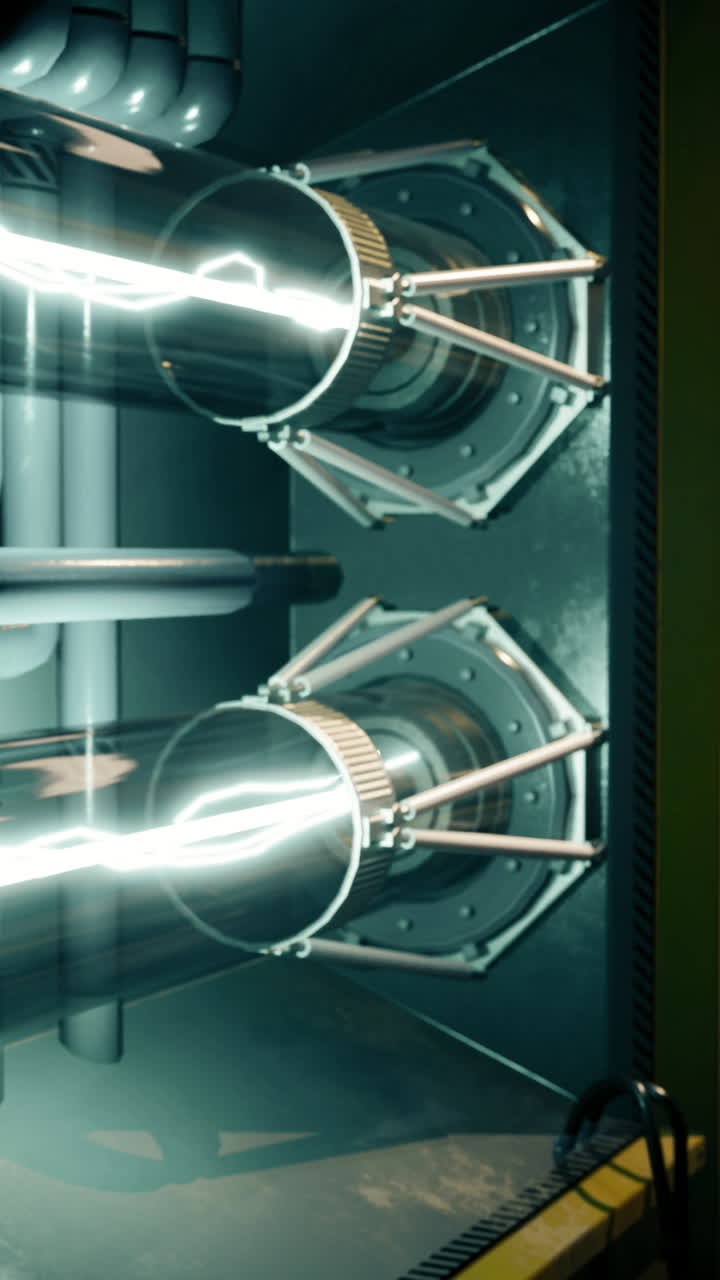 Advanced energy source inside a futuristic laboratory with vibrant plasma flow