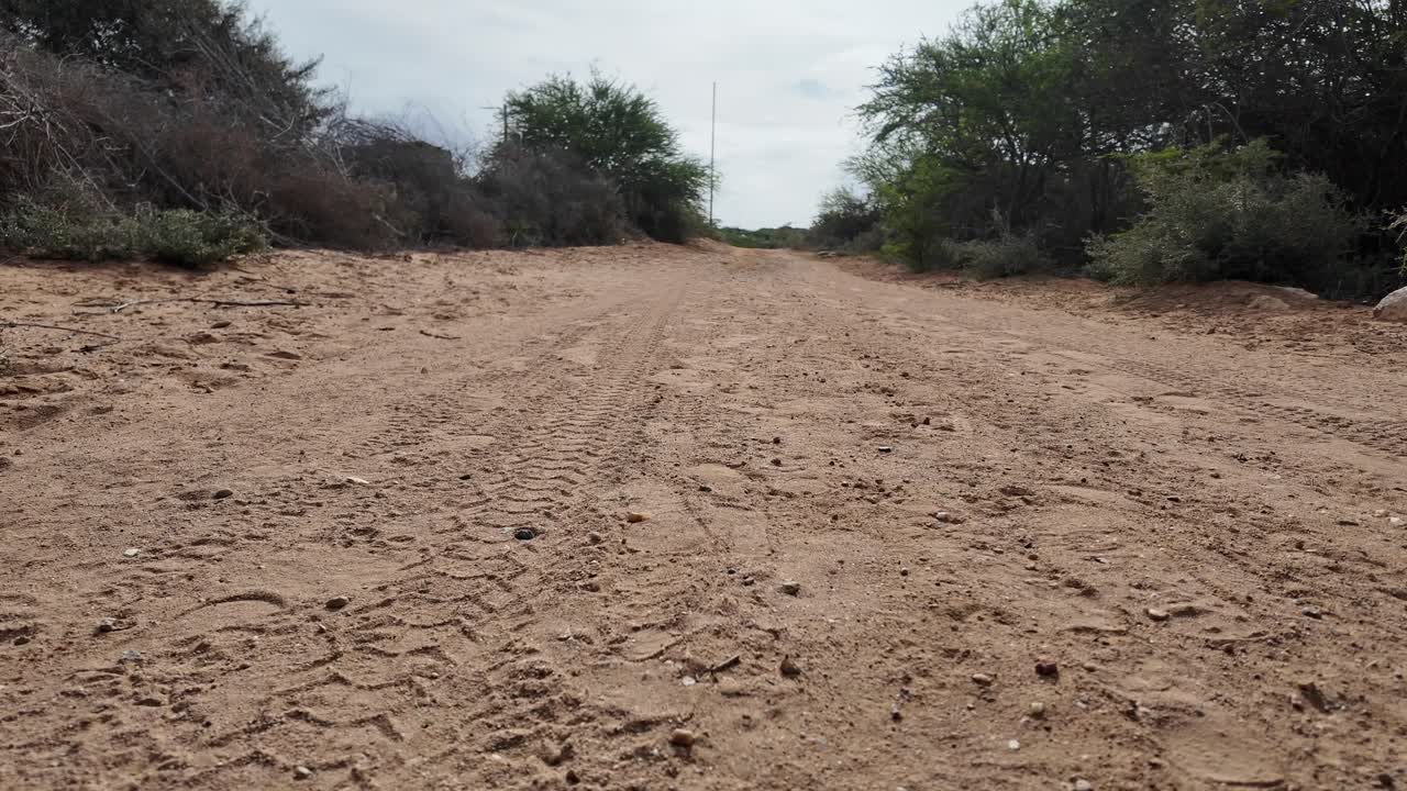 Motorcycle rides on a dirt road, conveying adventure and freedom