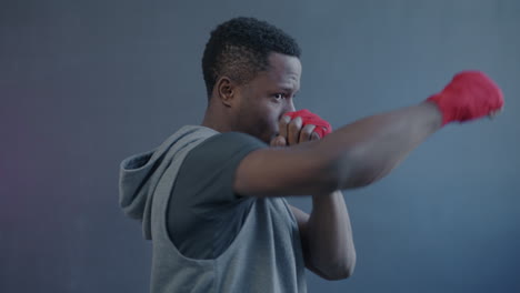man boxing training