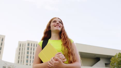 young student on campus