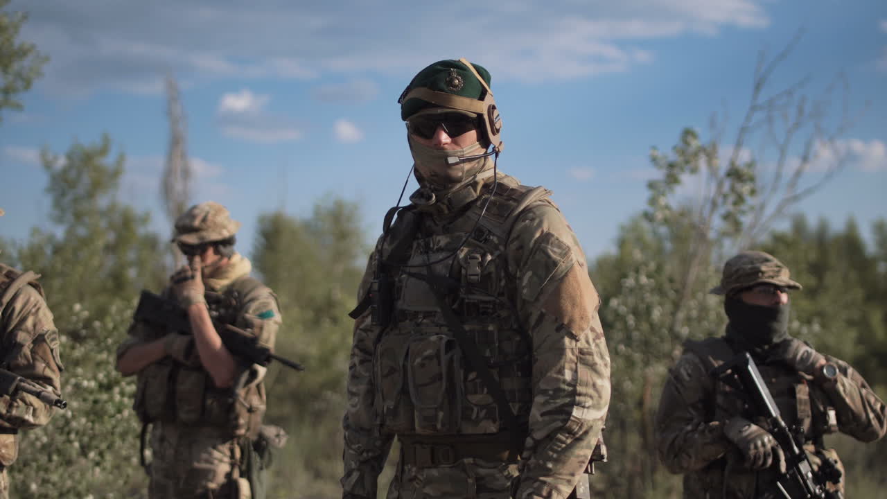 Military personnel in camouflage