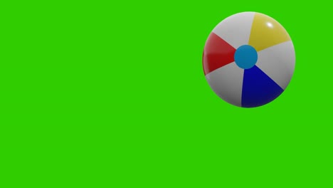 vj loop. one beach ball is bouncing on a green background. 3d rendering