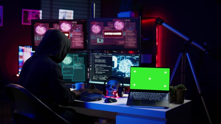 Scammer che ruba dati sensibili da utenti ignari usando un modulo di notebook