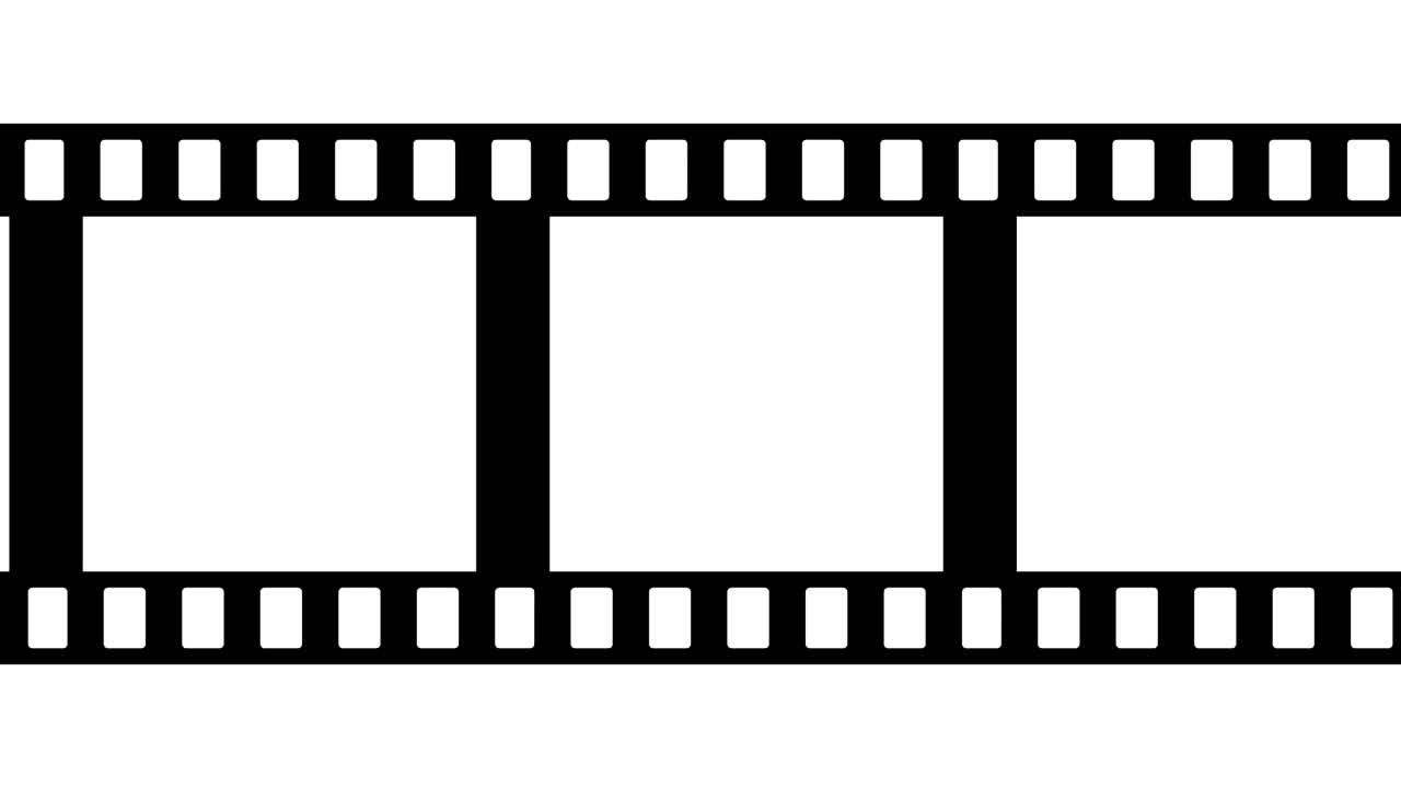 색 배경에서 움직이는 필름 스트립, 색 영상 영상.