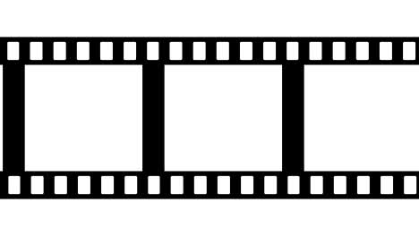 film strip moveing on white background. seamless loopable black and white video footage.