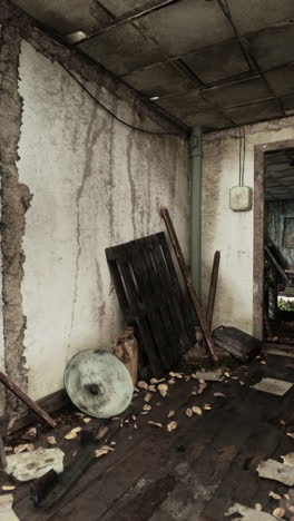 abandoned room in a decaying house