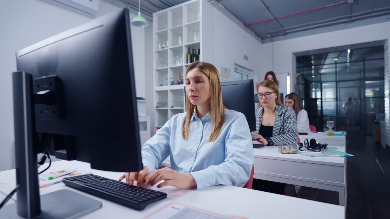 Women working in a modern office
