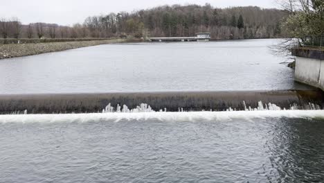 water flows over a defensive wall