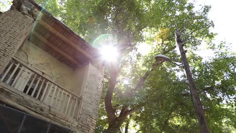 A-beautiful-old-house-and-sunlight-passing-through-the-trees