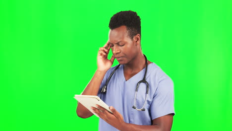 Green-screen,-digital-and-doctor-headache