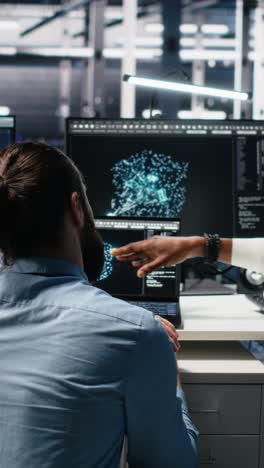 vertical video server room computer scientists using ai to review infrastructure diagnostics