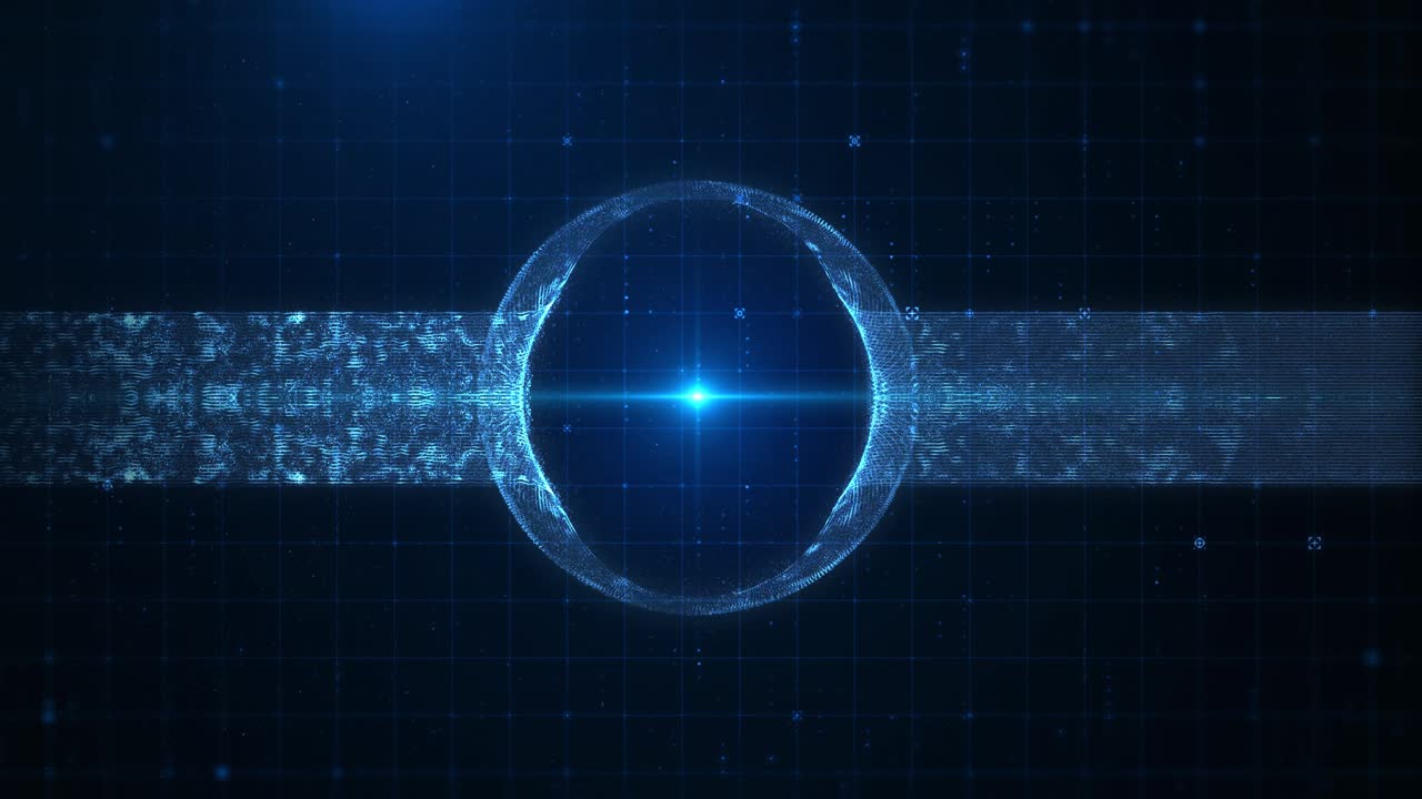 Futuristic Light Grid: Hi-Tech Data Transmission and Analysis