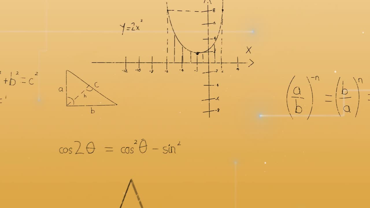 Animation of digital data processing over yellow background